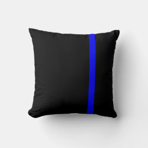 Cojín Decorativo El estilo simbólico delgado de la línea azul verti