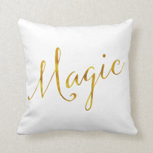 Cojín Decorativo El falso Relieve metalizado dorado de la cita