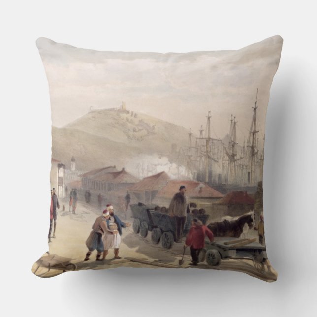 Cojín Decorativo El ferrocarril en Balaklava, placa 'de Seat de (Anverso)
