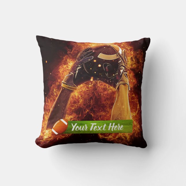 Cojín Decorativo El fútbol en llamas (Anverso)