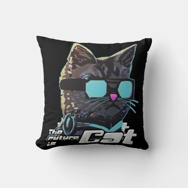 Cojín Decorativo El futuro es gato (Anverso)