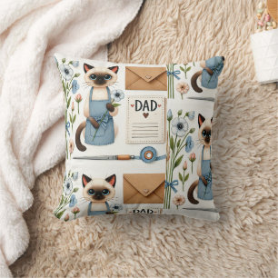 Cojín Decorativo El gato ama los deseos del día del padre para los