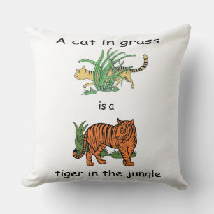 Cojín Decorativo El gato en la hierba es un tigre en la jungla