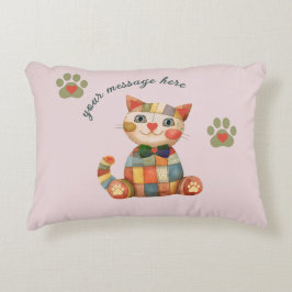 Cojín Decorativo El Gato Feliz Parche Colorido Personalizado