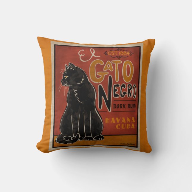 Cojín Decorativo El gato negro (Anverso)