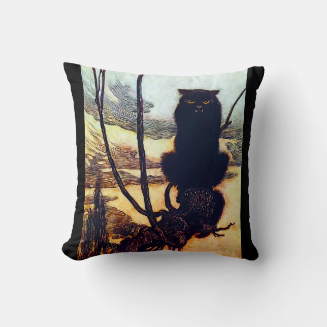 Cojín Decorativo El gato negro (Anverso)