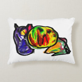 Cojín Decorativo El gato negro espera el otoño