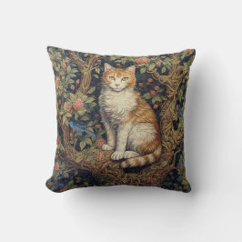 Cojín Decorativo El Gato Solitario En El Árbol, Al Estilo De Willia