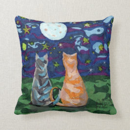 Cojín Decorativo El gato soña arte reversible