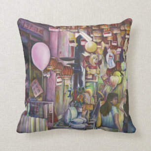 Cojín Decorativo El globo rosa sol y luna, Singapur