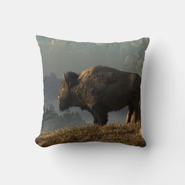 Cojín Decorativo El gran bisonte americano (Anverso)