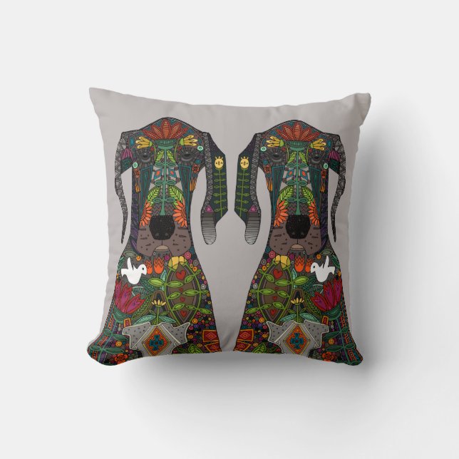 Cojín Decorativo El gran dane amor gris (Anverso)