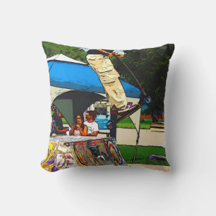 Cojín Decorativo El gran salto - Truco de scooter
