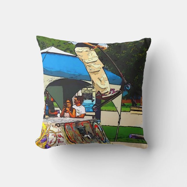 Cojín Decorativo El gran salto - Truco de scooter (Anverso)