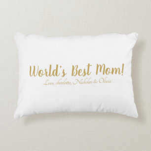 Cojín Decorativo El guión de la mejor personalizado de oro de mamá