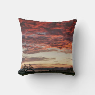 Cojín Decorativo El hermoso paisaje del cielo rojo