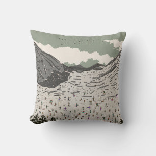 Cojín Decorativo El hermoso paisaje invernal de esquí