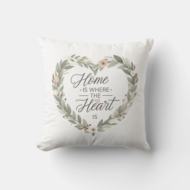 Cojín decorativo "El hogar es donde está el corazó (Anverso)