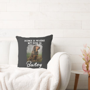 Cojín Decorativo El hogar es donde está mi perro Personalizar nombr