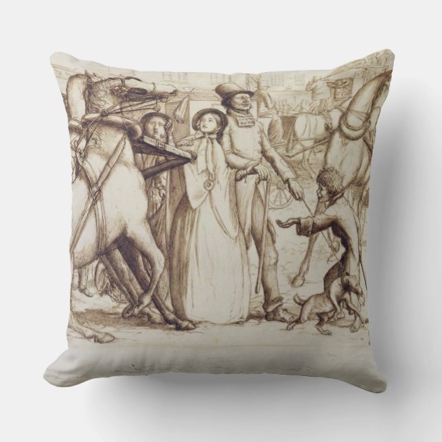 Cojín Decorativo El hombre ciego, 1853 (pluma, tinta, lavado y (Anverso)