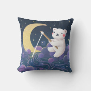 Cojín Decorativo El Ilustracion de fantasía del oso polar