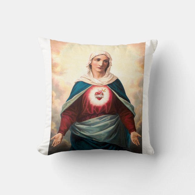 Cojín Decorativo El Inmaculado Corazón de María (Anverso)