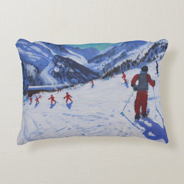 Cojín Decorativo El instructor Mottaret del esquí (Anverso)