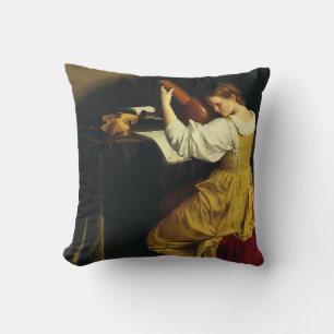 Cojín Decorativo El intérprete de laúd por Orazio Gentileschi Arte