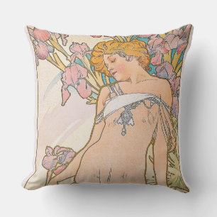 Cojín Decorativo El Iris (1897) de Alphonse Mucha