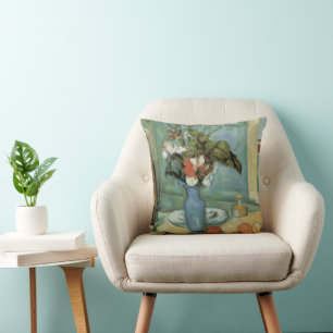 Cojín Decorativo El jarrón azul (Flores y frutas) de Paul Cezanne