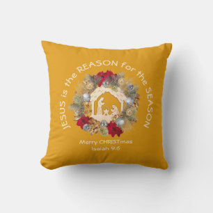 Cojín Decorativo EL JESÚS Amarillo ES LA RAZÓN DEL Cristianismo