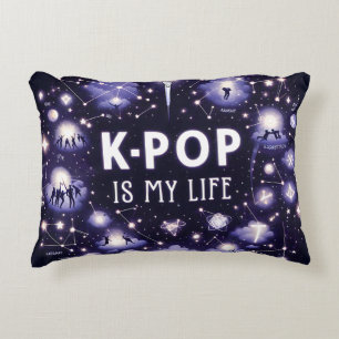 Cojín Decorativo El K-pop es mi vida flotando entre las estrellas