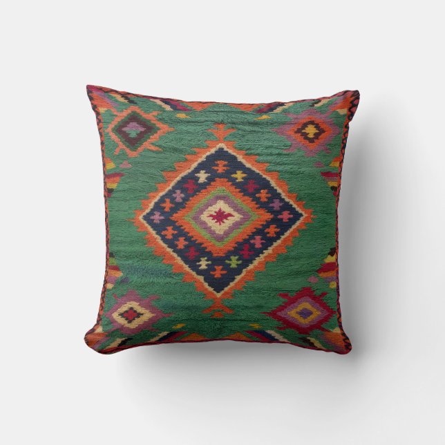 Cojín Decorativo El kilim verde Pillows Canadá sobre traer estilo g (Anverso)
