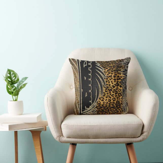 Cojín Decorativo El leopardo africano en movimiento (Silla)