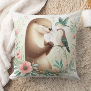 Cojín Decorativo El Libro De Historias Woodland Babia Otter Y Bird