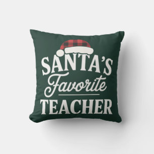 Cojín Decorativo El maestro favorito de Santa Navidad enseña a los