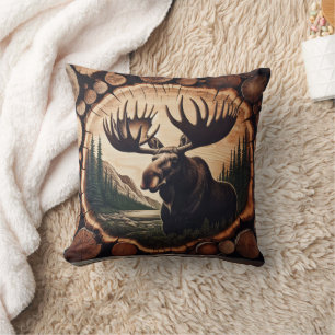 Cojín Decorativo El majestuoso alce en el entorno de Woodland con t