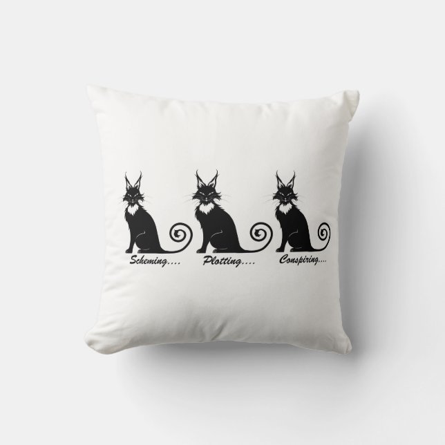 Cojín Decorativo El mal que persigue el trío del gato (Anverso)