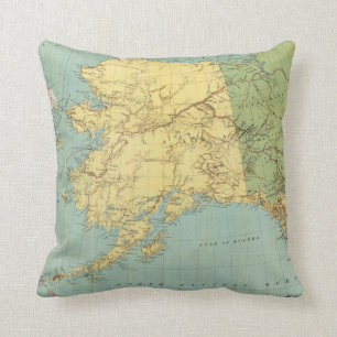 Cojín Decorativo El mapa de McNally del rand de Alaska