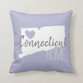 Cojín Decorativo El mapa del estado de Connecticut ama el hogar