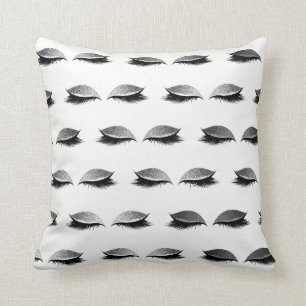 Cojín Decorativo El maquillaje azota la plata blanca del purpurina