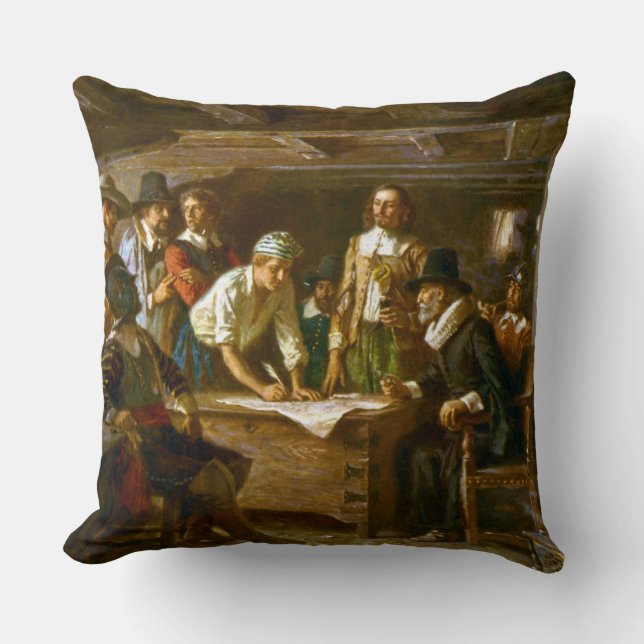 Cojín decorativo El Mayflower Compact Jean Ferris (Anverso)