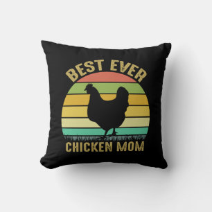 Cojín Decorativo El mejor arte de pollo de la historia mamá