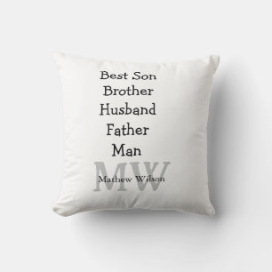 Cojín Decorativo El mejor hombre hijo marido papá cita el texto del
