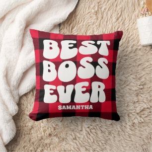 Cojín Decorativo El mejor jefe de los Navidades rojos de búfalos ro