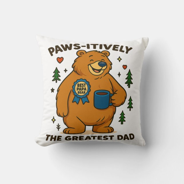 Cojín Decorativo El mejor oso de papá (Anverso)