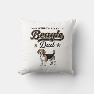 Cojín Decorativo El mejor papá de Beagle del mundo vintage perro