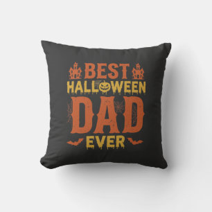 Cojín Decorativo El mejor papá de Halloween jamás diseño vintage de