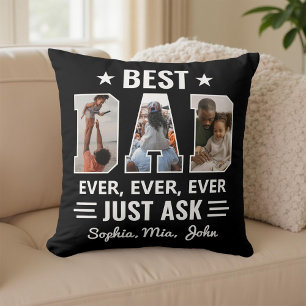 Cojín Decorativo El mejor papá Personalizado foto solo pregunta el