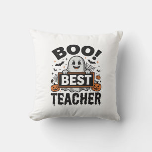 Cojín Decorativo El Mejor Profesor Boo Diseño Vintage de Halloween_